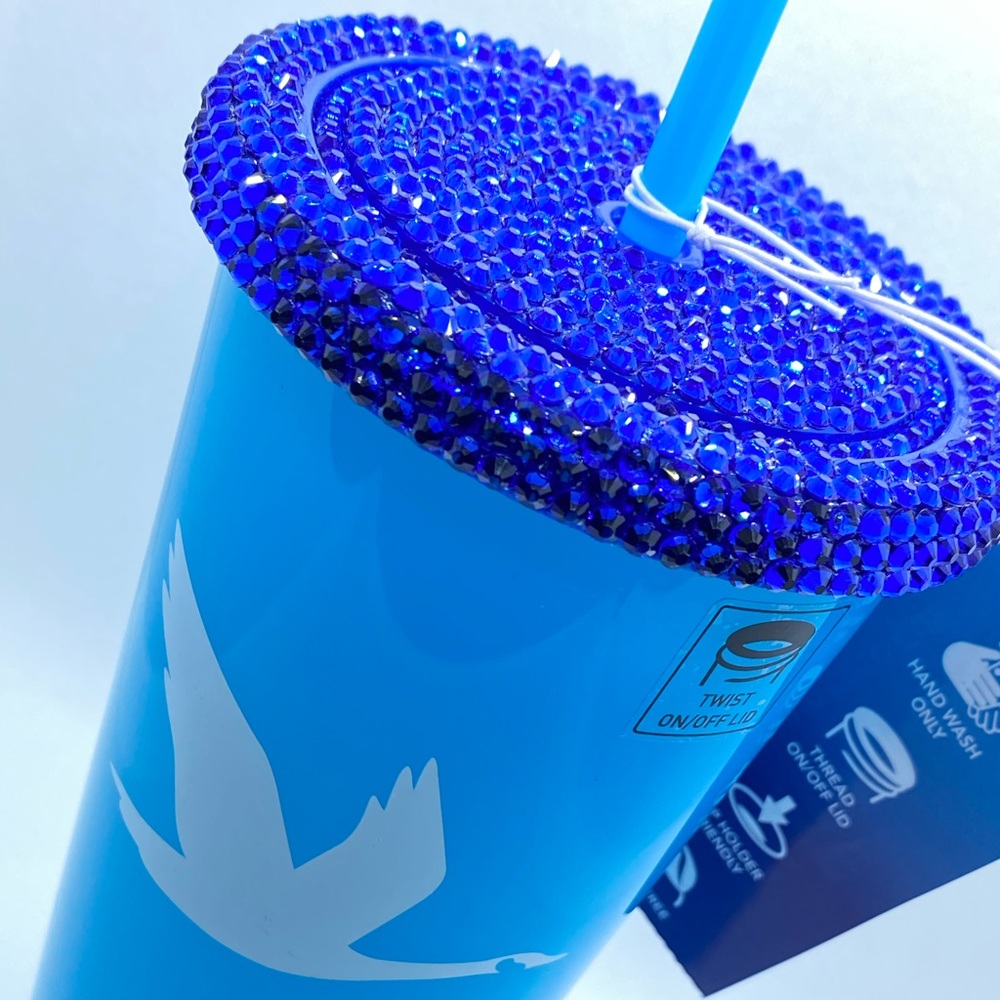 Rhinestone Wawa Blue Color Changing Cold Cup
